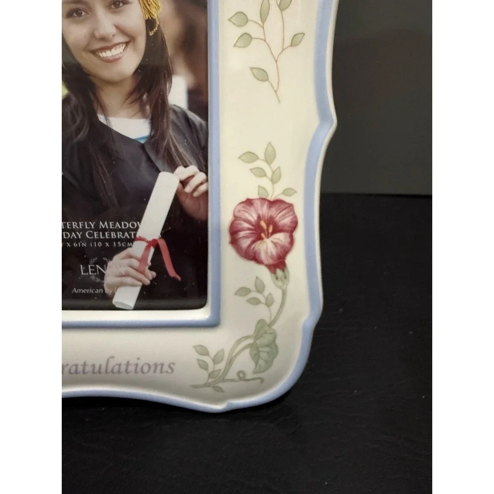 Lenox Butterfly Meadow Floral Photo Frame 5x7 Porcelain Open Box 9